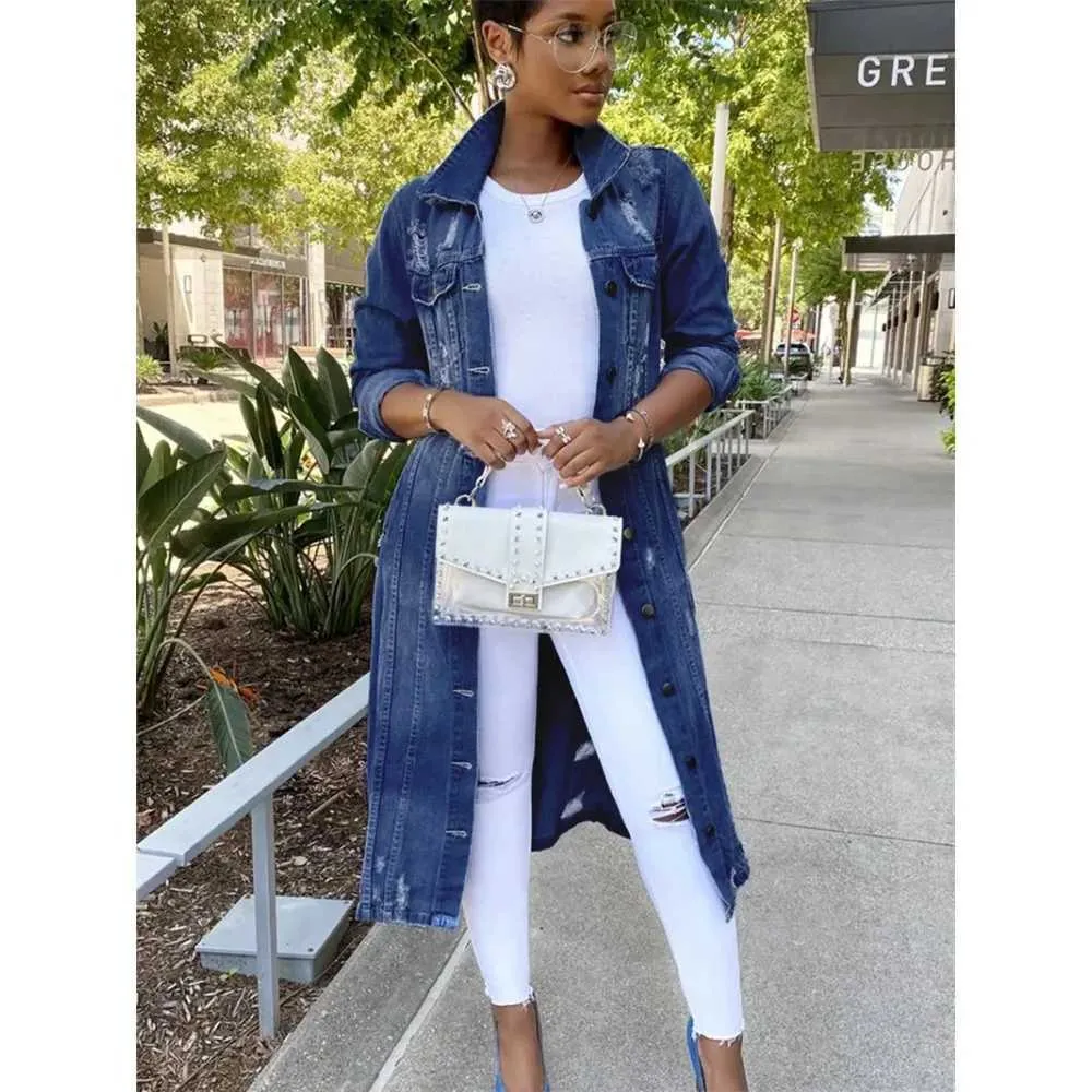 Trendy Ripped Denim Jacket: Women's Long Sleeve Casual Jean Coat  Autumn/Winter Fashion, Shop Now!