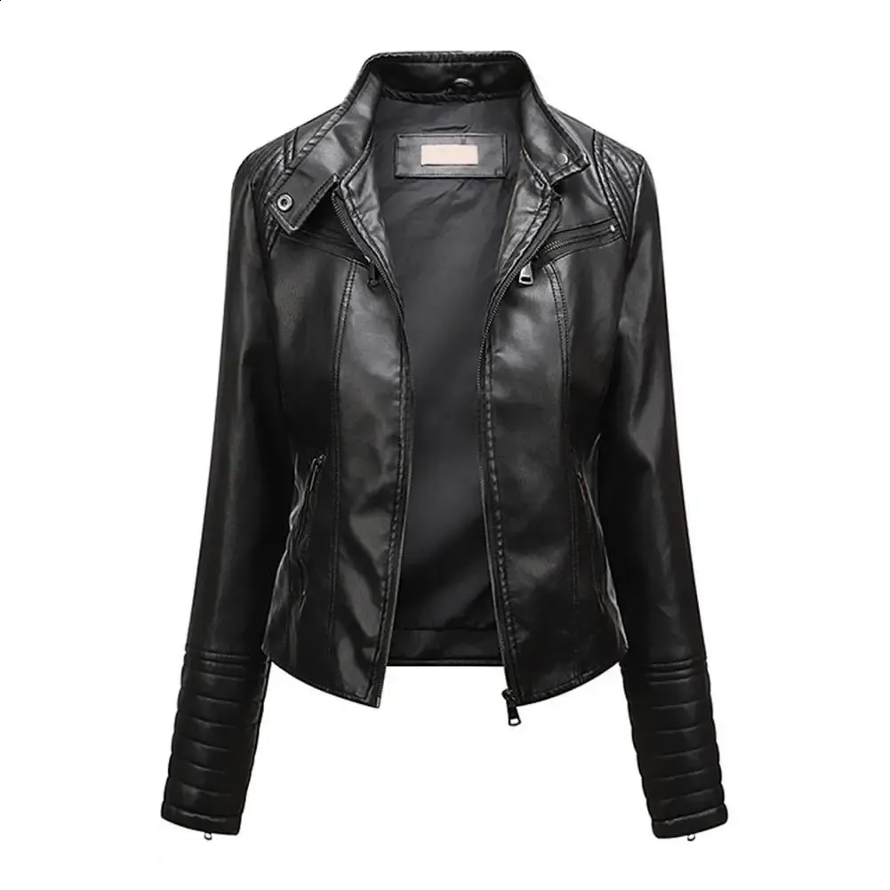Damen Leder Jacke Herbstmantel Feste Farbe Slim Fit... Von 26,78  | DHgate