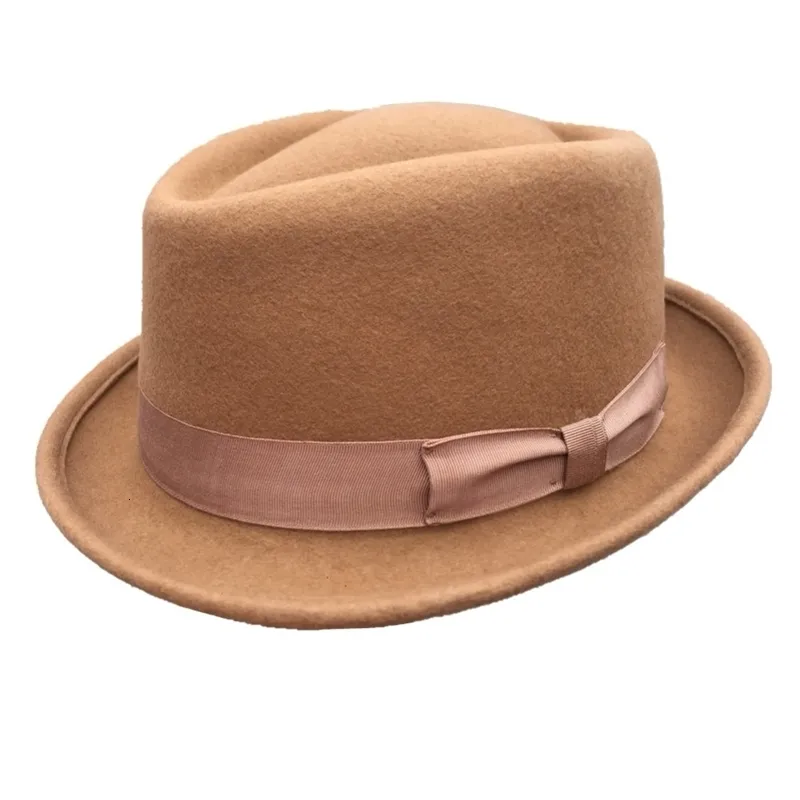 Save Big on Bulk Pork Pie Trilby Hat Classic Wool Felt Brown Pork Pie  Trilby Hat Fedora Pork Pie Hat For Men Best Deals on DHgate