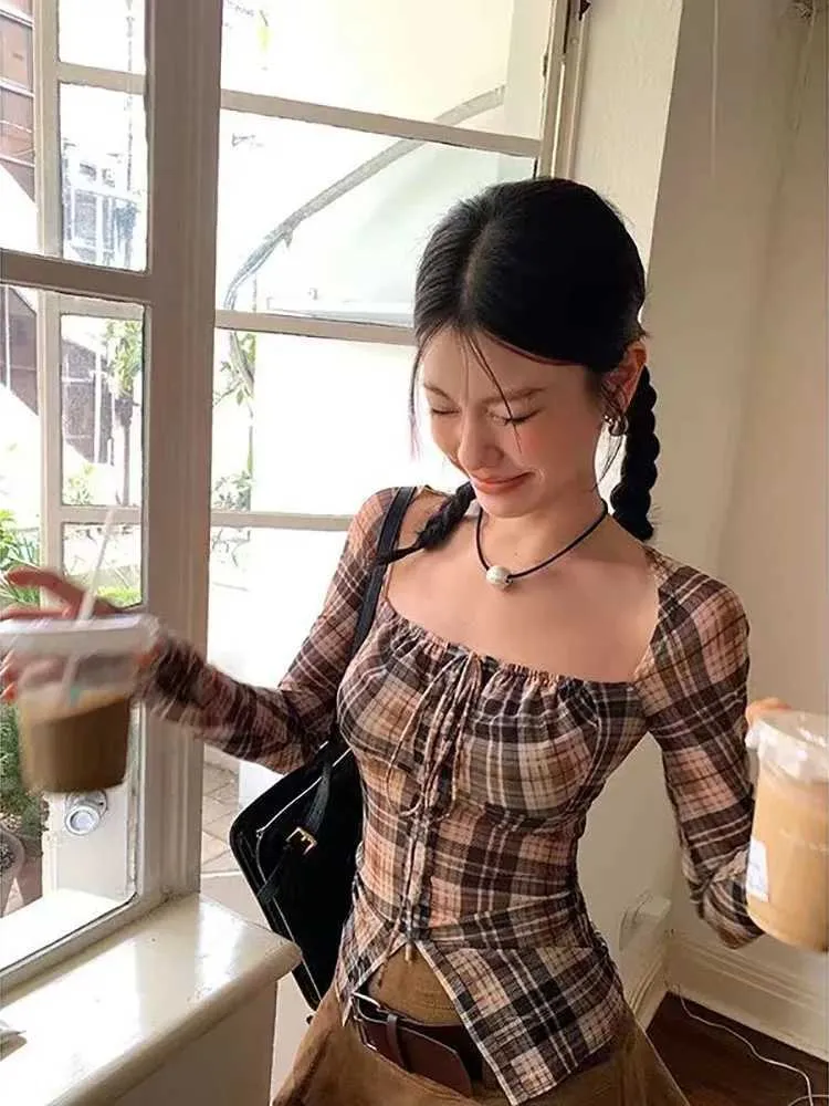 plaid bustier top