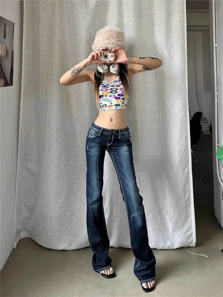 Low Rise Baggy Y2K Jeans: Retro Style, Ultra Thin Denim Low Rise Baggy Y2K Jeans: Retro Style, Ultra Thin Denim