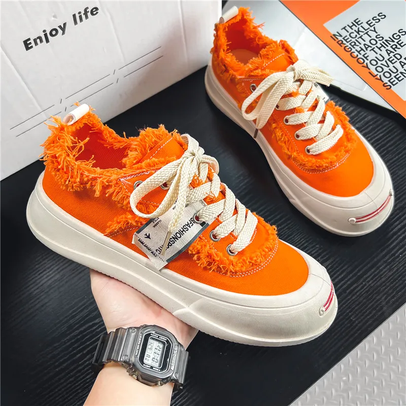 Save Big on Bulk Mens Orange Canvas Shoes Mens Orange Shoe: Lightweight  Casual Canvas Shoes For Men, Street Style Vulcanized Platform Sneakers  Best