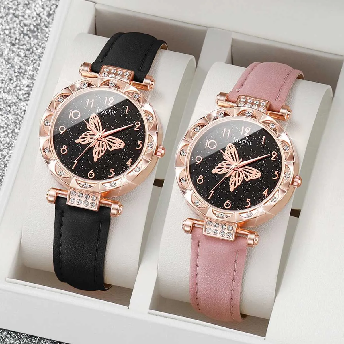 ToyWatch Black Bracelet Watch with Pink and Orange Butterfly Dial Toy Watch Jelly Ladies Watch JY03OR - Jacob Time Inc main image 2