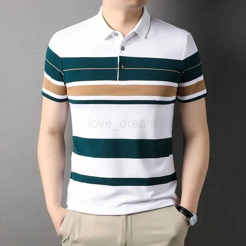 Premium Quality Striped Polo Shirt Mens Short Sleeve Fashion