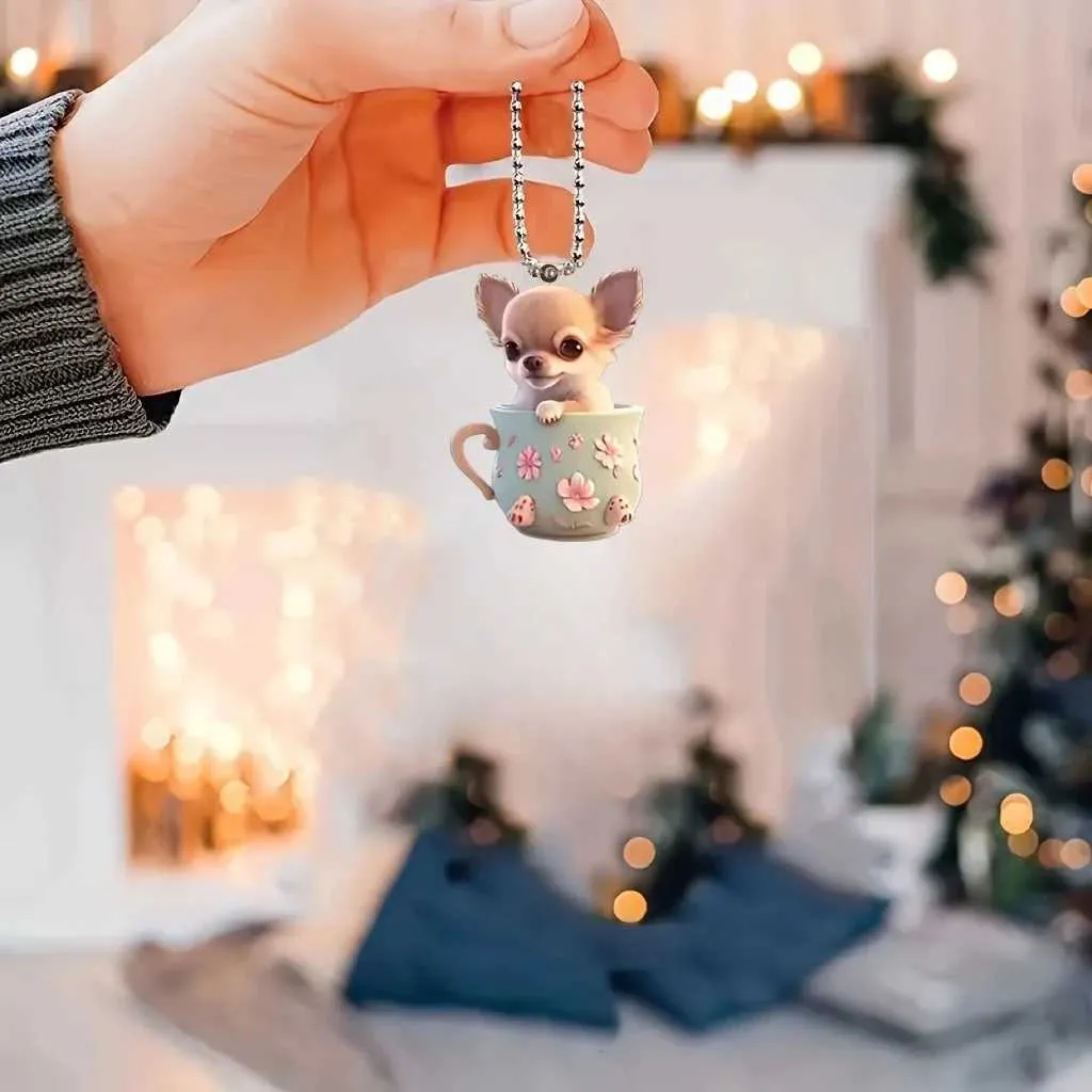 Couchette De Cercle Acrylique: Chihuahua Tea Tasse Charme, Mignon Puppy  Pendentif Pour Voiture, Sacs À Dos, Décoration Intérieure Cadeaux Festifs  Du 7,47 € | DHgate, image size:1024x1024