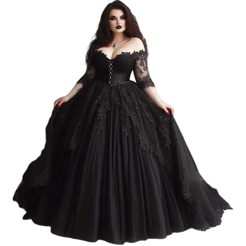 black basque waist dress Basque waist pleated tulle corset wedding dress