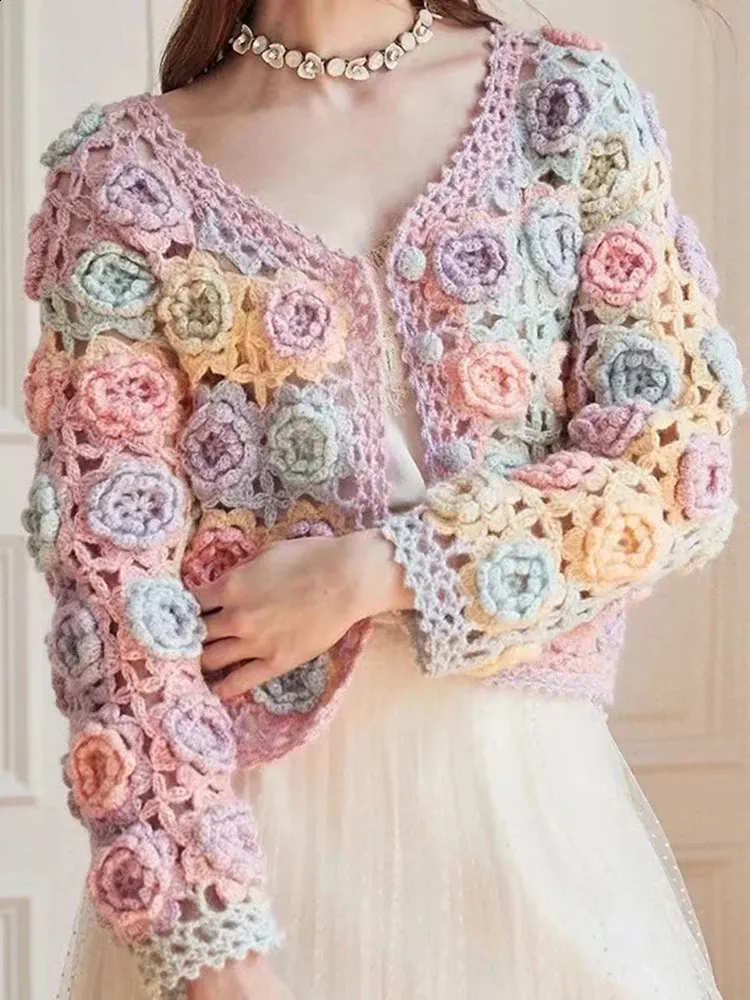 トップス CLANE 3D FLOWER LACE CARDIGAN CLANE - 3D FLOWER LACE CARDIGAN - フラワーレースカーディガン