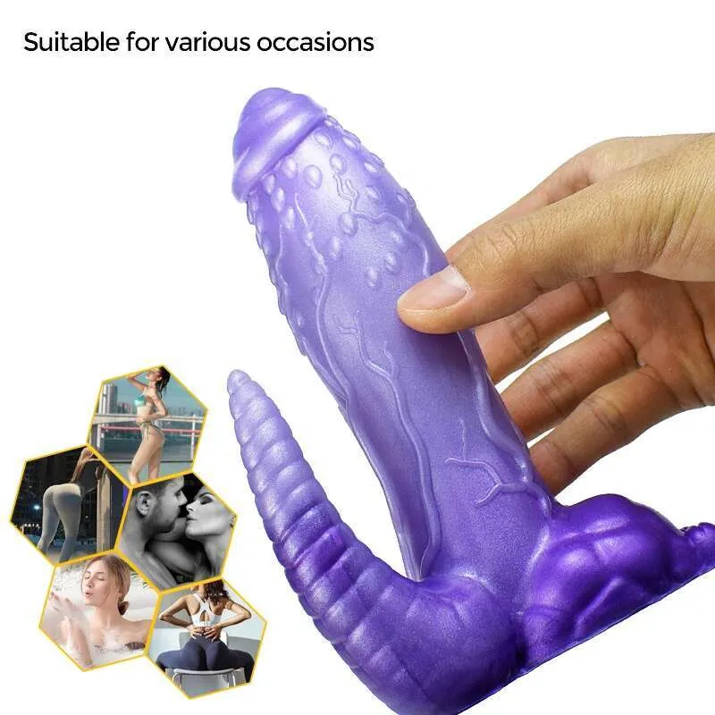 2 In 1 Dinosaur Silicone Dildos For Women Realistic... From Zar001, $40.21 