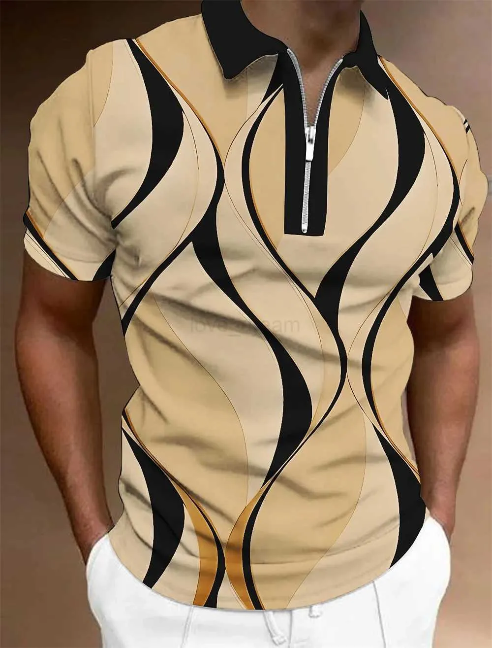 Mens Zipper Polo Shirt: Premium Golf Style, Graphic Prints