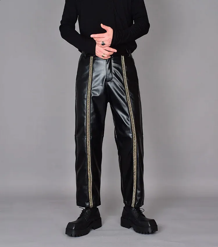 激安通販 Hair Leather Chic Dark Mens PFNW Clip Cutting Leg Loose パンツ