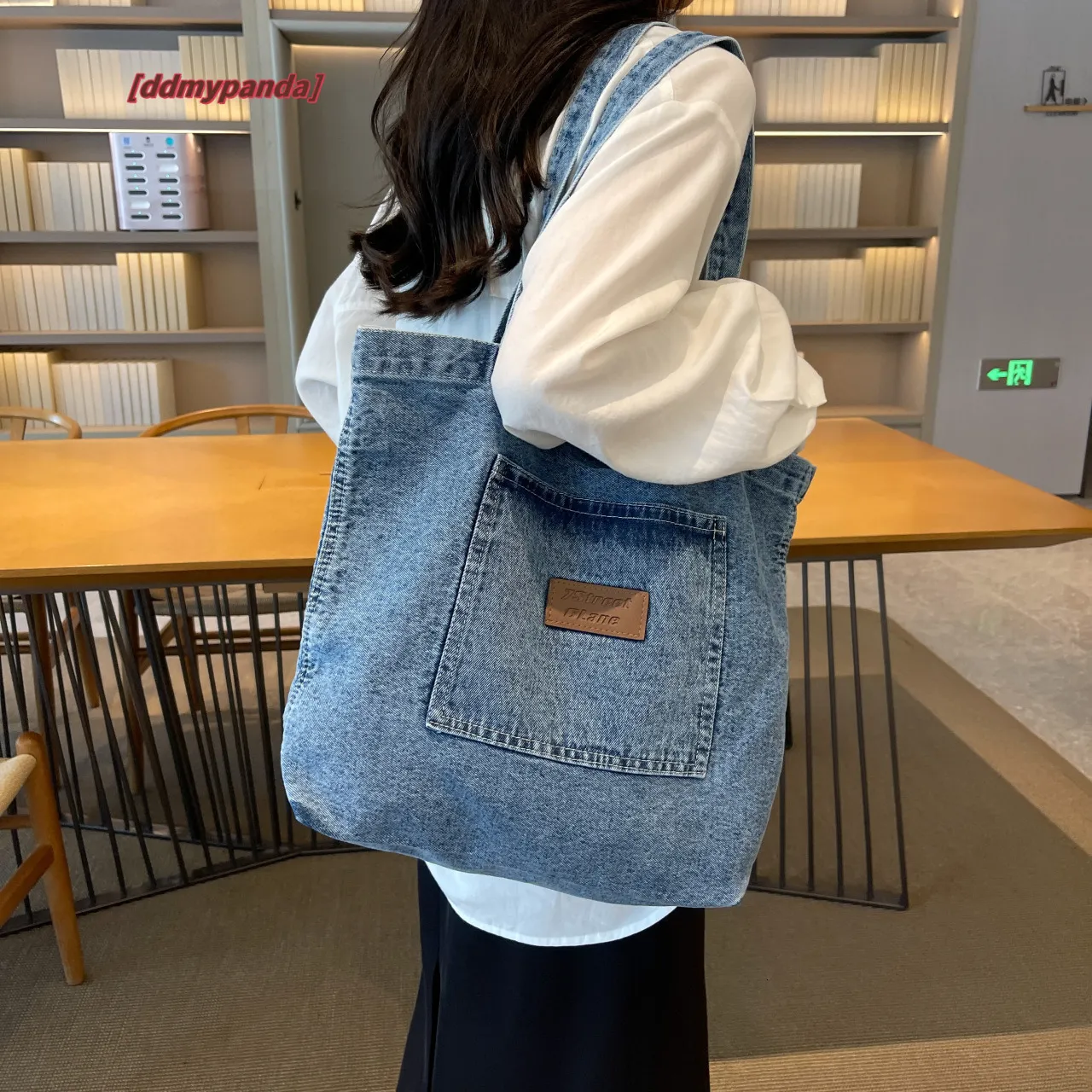 Denim Shoulder Bags: Premium Quality Korean Style Tote Bag Shop Now!