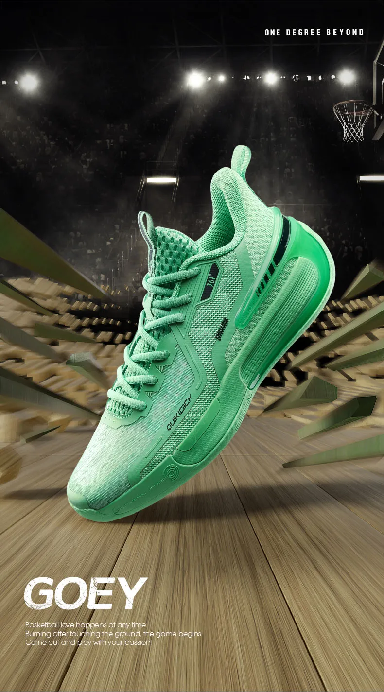 361 Degrees GOEY Basketball Shoes Men Lace-Up Low-Top Microfiber