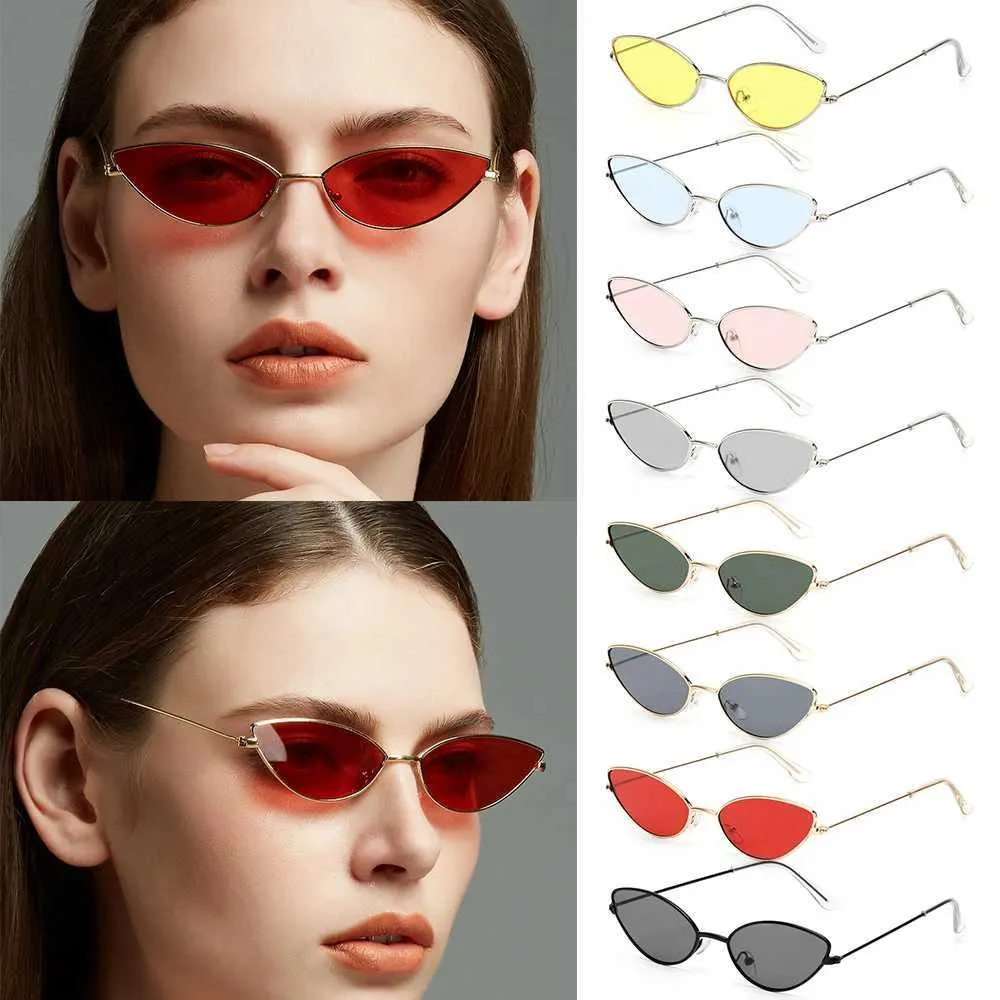 Cat Eye Metal Frame Sunglasses Gold Vintage... From  display picture 1