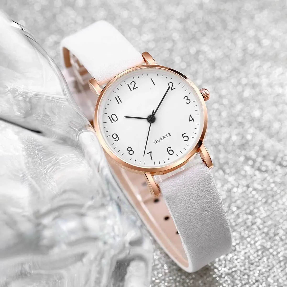 2pc Elegant Chic Women\'s White Quartz Wrist Watch & Butterfly Bracelet Gift Set Luxury Women main image 2