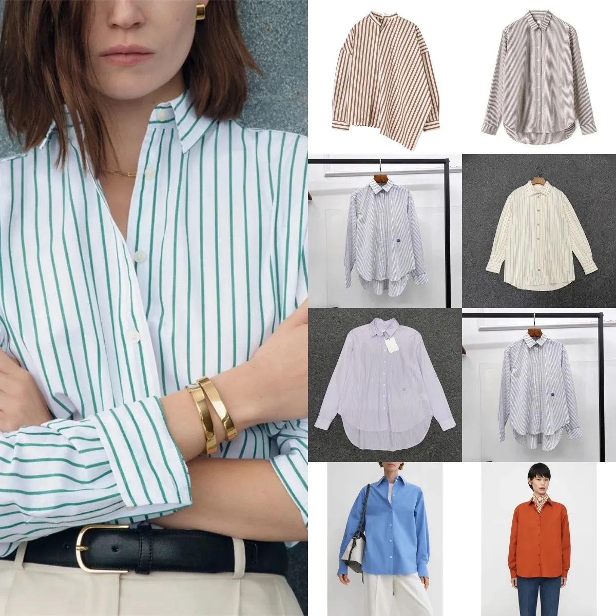 Women's Vertical Stripe shirt with t shirt - Loose Fit