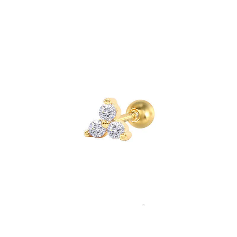 Suejin Orecchini A Piatto In Argento 925 Placcato Oro – Zirconia Cubica 2/3/4 Mm – Confezione Regalo
