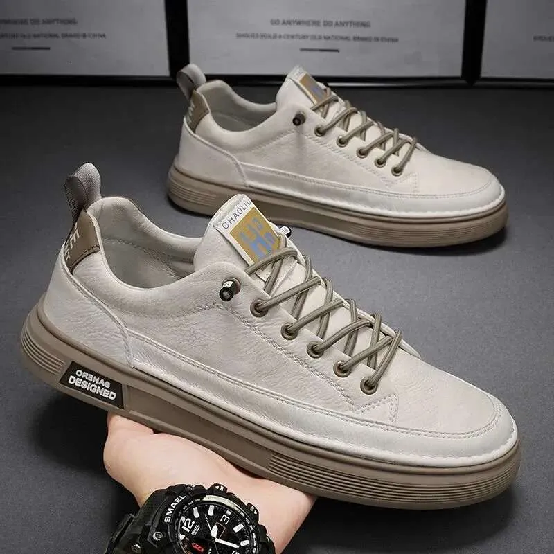 Leather Sneakers Comfy Men s Trainers for Walking Hiking Jogging