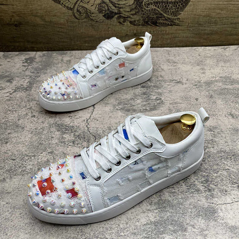 Trendy Red Sole Canvas Shoes: Personalized, Perforated, Shop Now!