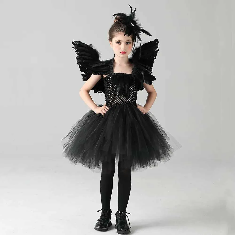 Kids Halloween Black Swan Tutu Dress Shoulderless Collar Girls Cosplay  Costume 2-12Y from Dhgate Special Occasions - price 30.05