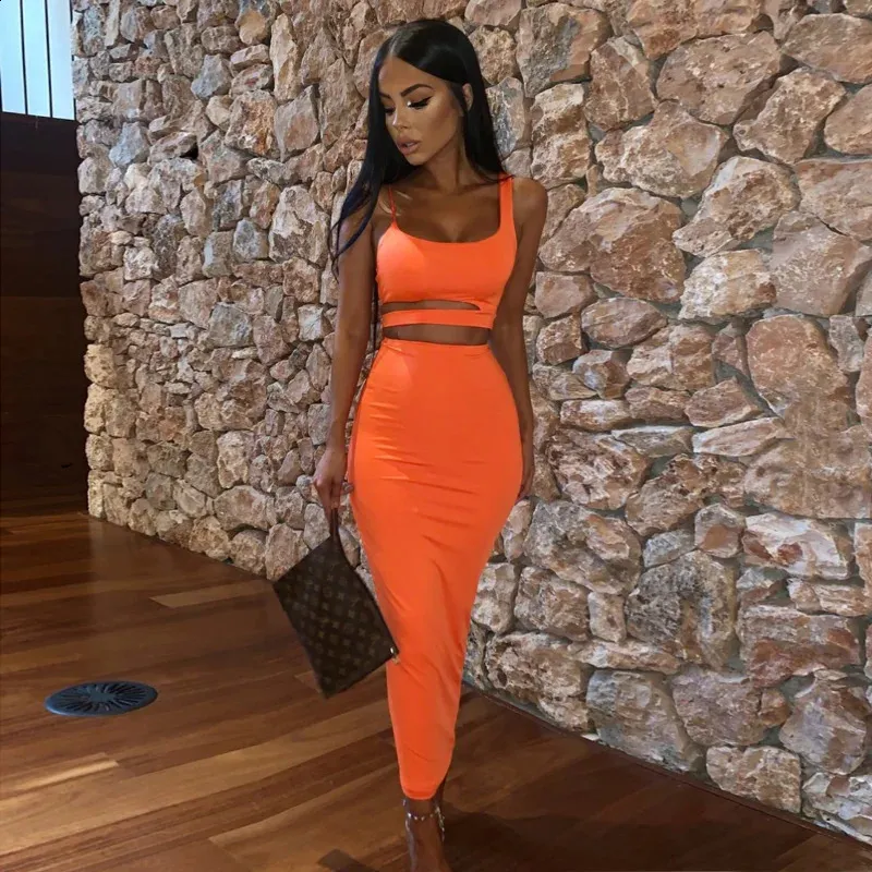 Two Piece Skirt Set Women Suit Clothes Summer Trend Sexy Outfit Cropped Top  and Split Skirt Chic Elegant Female Clothing 240919
