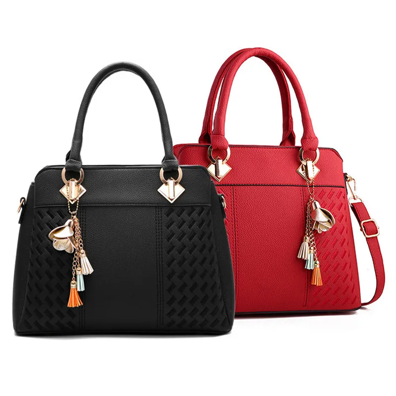 Elegant Faux Leather Tote Bag - Large Capacity Shoulder