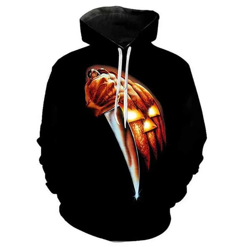 Sweat à Capuche Homme Michael Myers - Impression Masque Vintage, Style Gothique Halloween, Tissu Polyester, Tailles XS à 6XL - 7