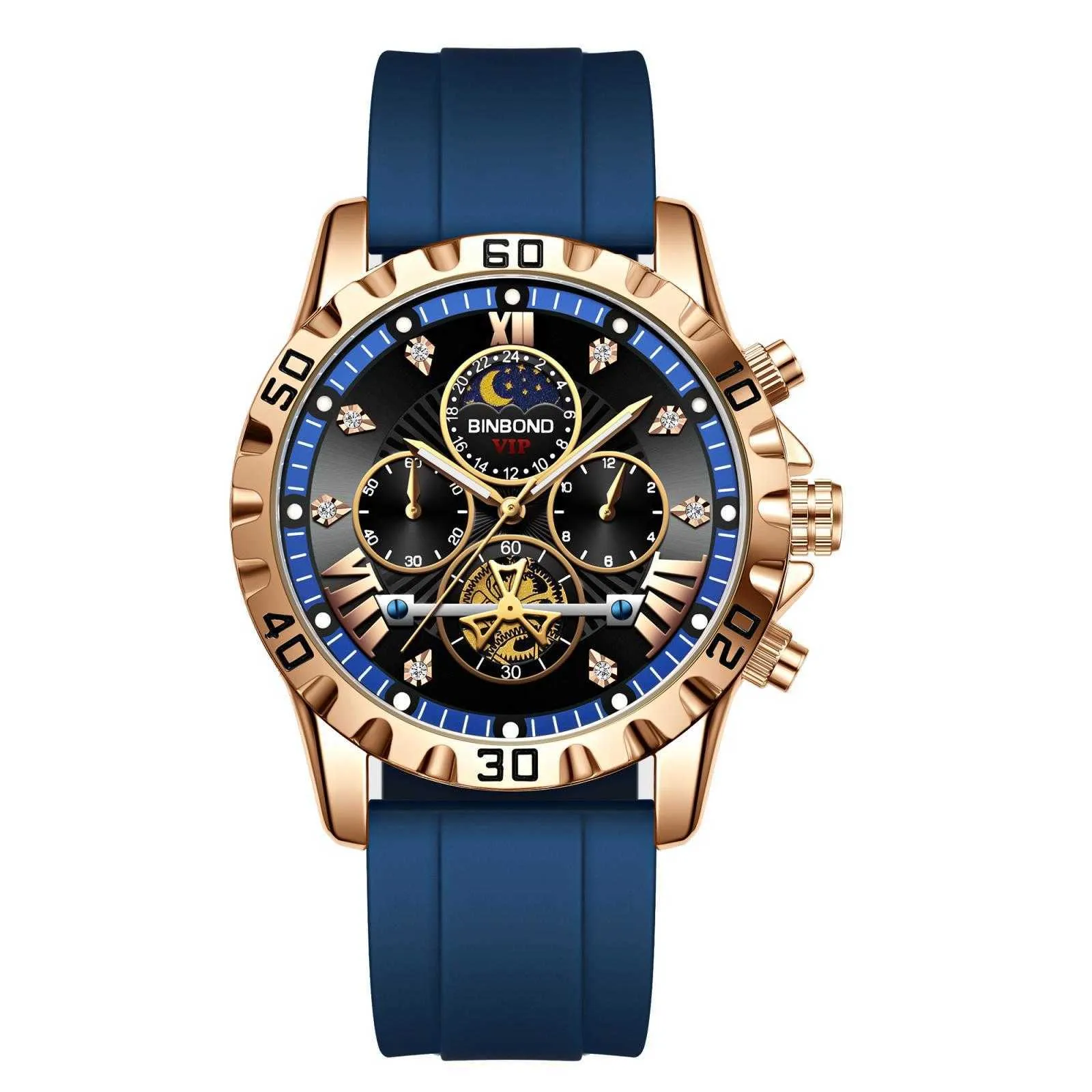 Luxury Silicone Strap Mens Watches - Waterproof Calendar Business Quartz Luxury Silicone Strap Mens Watches - Waterproof Calendar Business Quartz