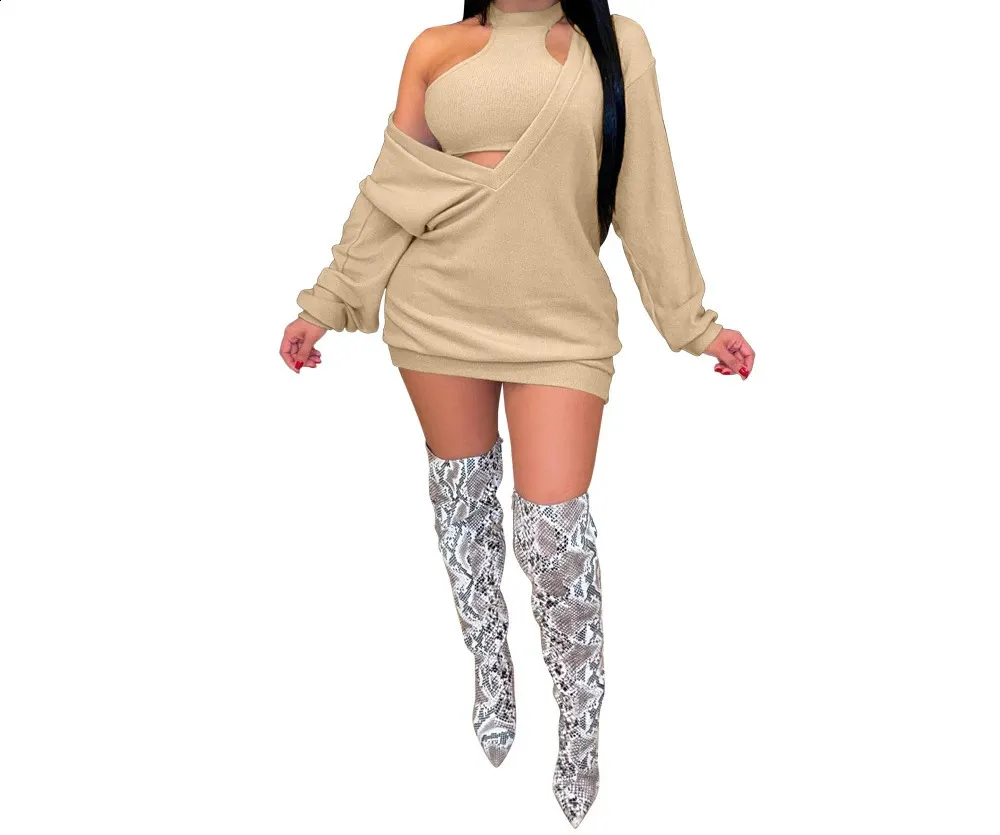 Bodycon Dress With Sweater Over It Women's Long Midi Sweater Dress Sexy Wrap Lantern V Neck Bodycon Dress With Sweater Over It Women's Long Midi Sweater Dress Sexy Wrap Lantern V Neck