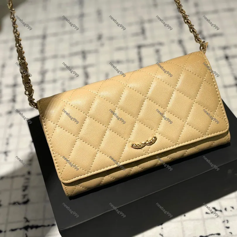 Designer Two Tone Diamond Wallet With Lattice Crystal Chain And Key