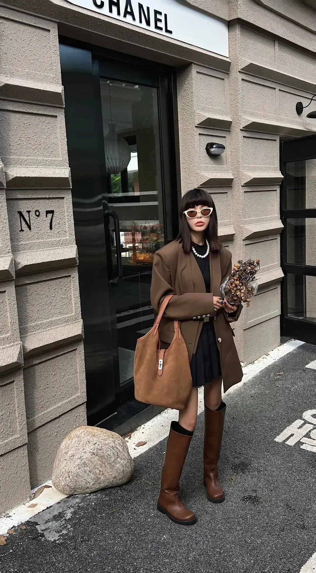 Aldo Coffee Suede Shoulder Bag