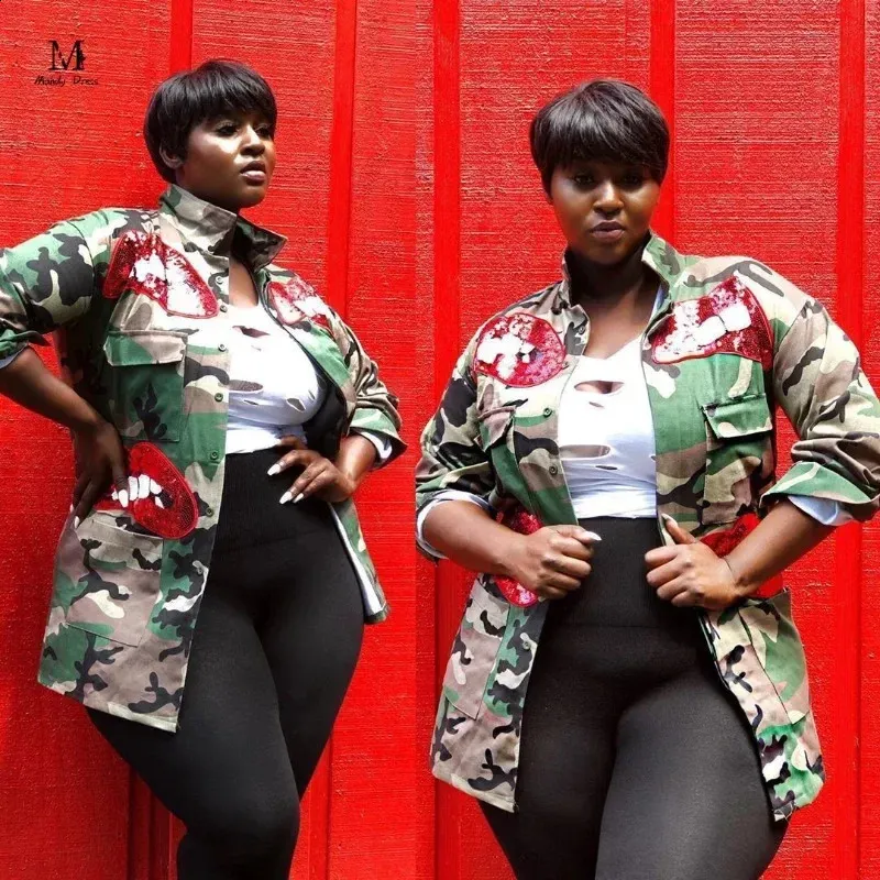 Plus Size Camouflage Camo Jacket Womens With Sequins And Lip Lining For Women Y2K Streetwear Clothing For Fall And Winter S 6XL From Zara02 21.56 DHgate.Com