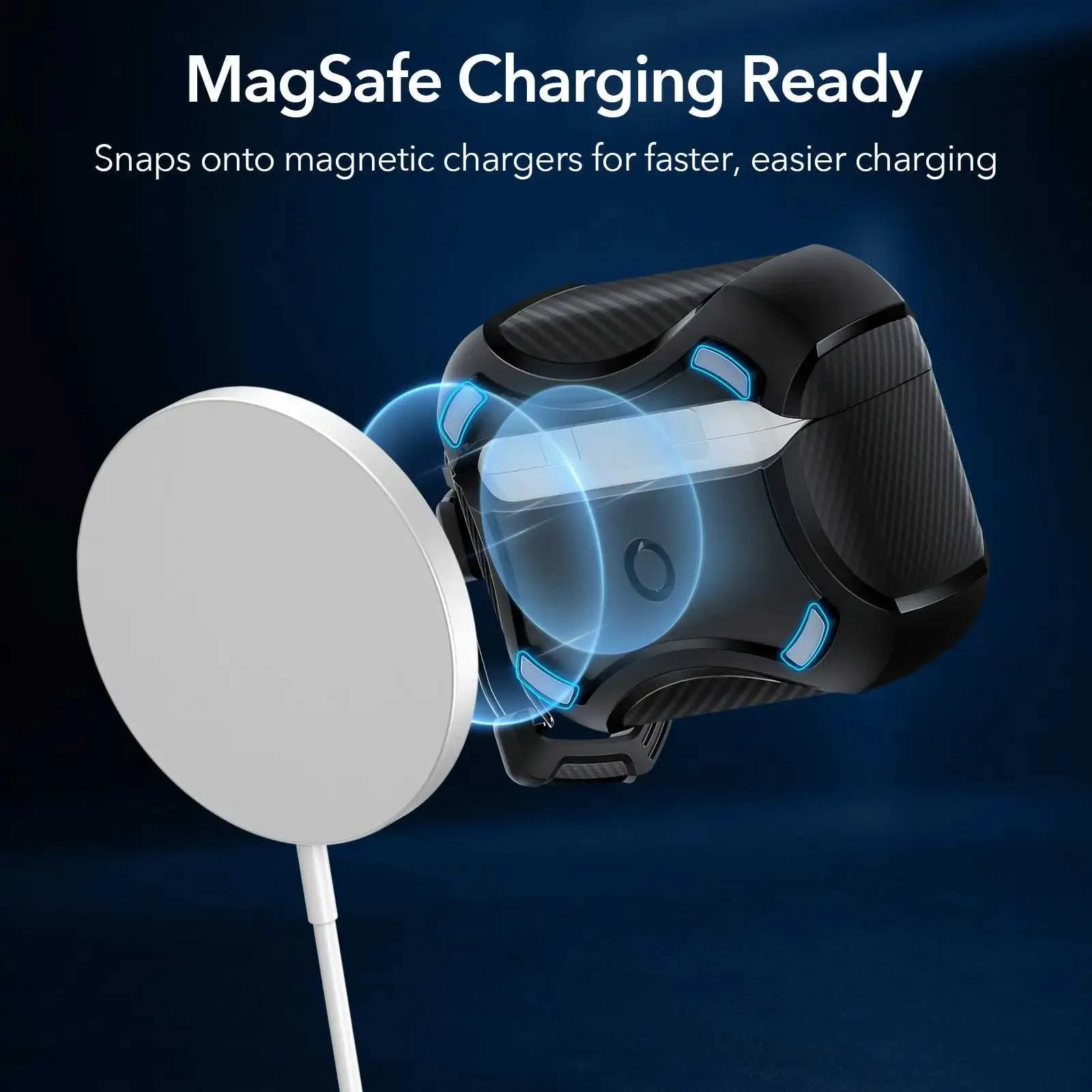 Earphone Accessories ESR for Airpods Pro 2 Case with HaloLock Armor Tough Case for Airpods Pro 3rd/2nd/1st Gen Protective MagSafe Case with Keychain J240920
