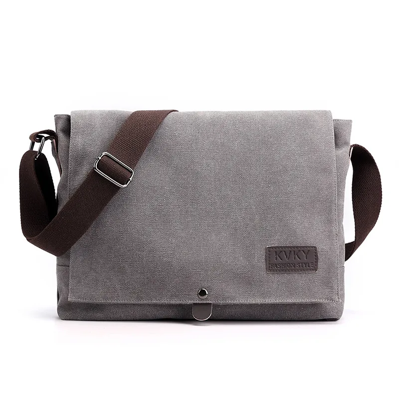 Men s canvas messenger bag 2019 new fashion trend shoulder bag men s casual multi function lightweight men s bag