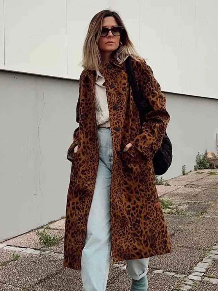 Save Big on Bulk Women's Long Trench Coat Single Breasted Trench Coat  Womens Leopard Print Outerwear, Mid Length Spring Trench Coat, Long Sleeve  Lapel