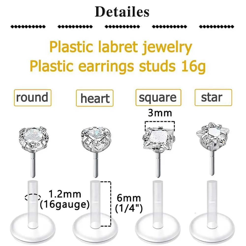 Kit 10 Barres De Piercing Labret - Acier 316L, Longueurs 4/6/8/10/12 Mm, Billes 3 Mm, Argenté, Pour Lèvre, Cartilage