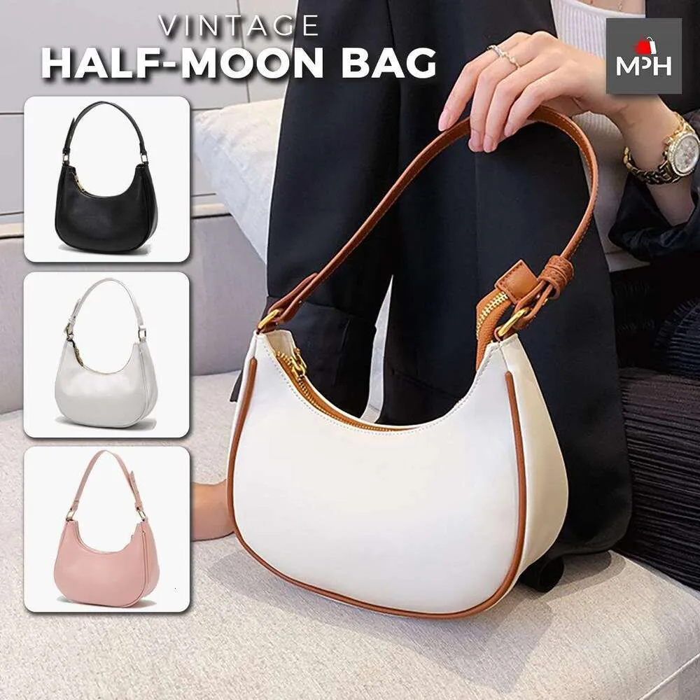 Vintage Half Moon Hobo Bag: Premium PU Leather Shoulder Bag
