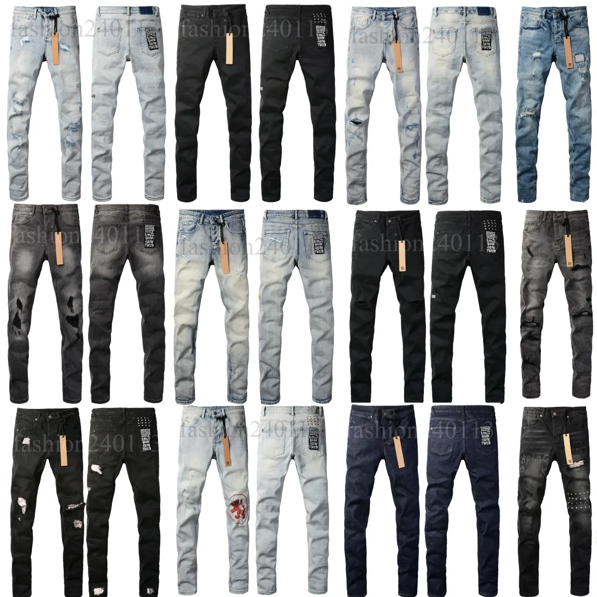Ksubi Jeans Mens Baggy Denim Pants High Quality Embroidered