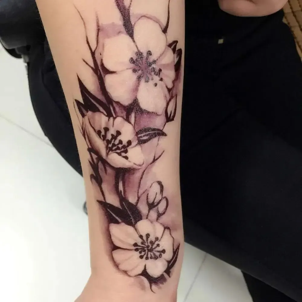 Body Tattoo Art Adesivi Temporanei Impermeabili Con Fiori Di Fiori Di Pruno  Braccia E Gambe Design Unisex Da 11,29 € | DHgate, image size:1000x1000