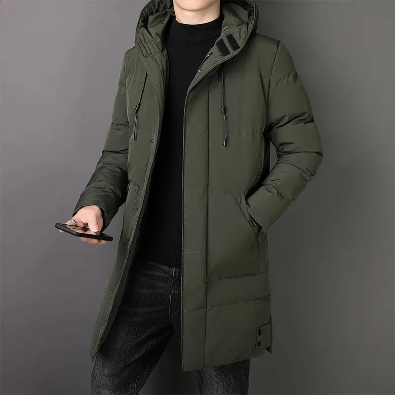Herren Winter-Daunenjacke – Winddicht, Wasserabweisend, Warm Gefüttert Mit Kapuze