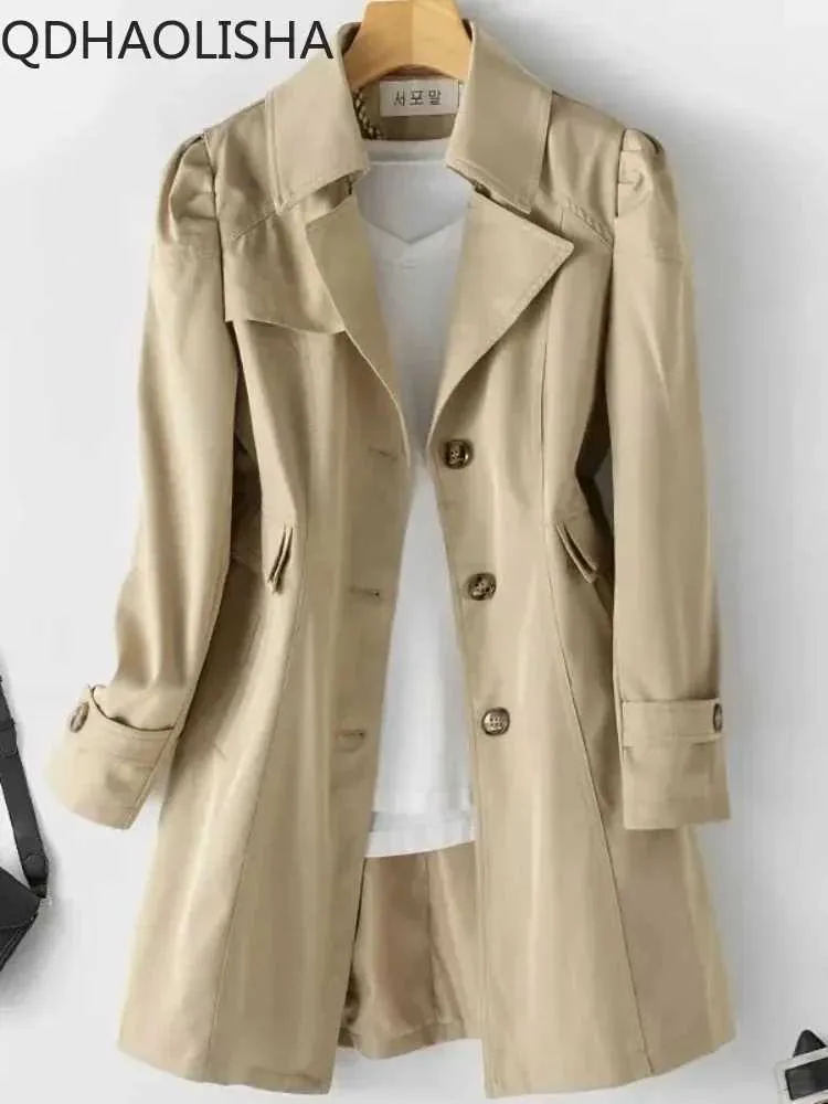 Trench-Coat Femme Long à Boutons - Manteau Coupe-Vent Avec Capuche, Poches Et Ceinture, Légère Transition