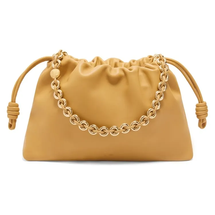 Loewe Mustard Nappa Leather Large Flamenco Purse Clutch