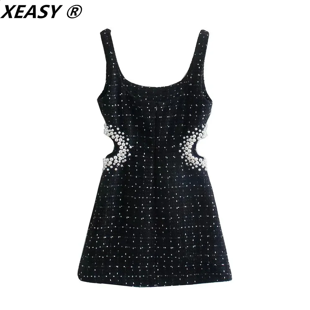 Coarse Tweed Womens Tight Fitting Slip Dress with Hollow Waist Mini Length  in Black from Dhgate Urban Sexy Dresses - price 41.54