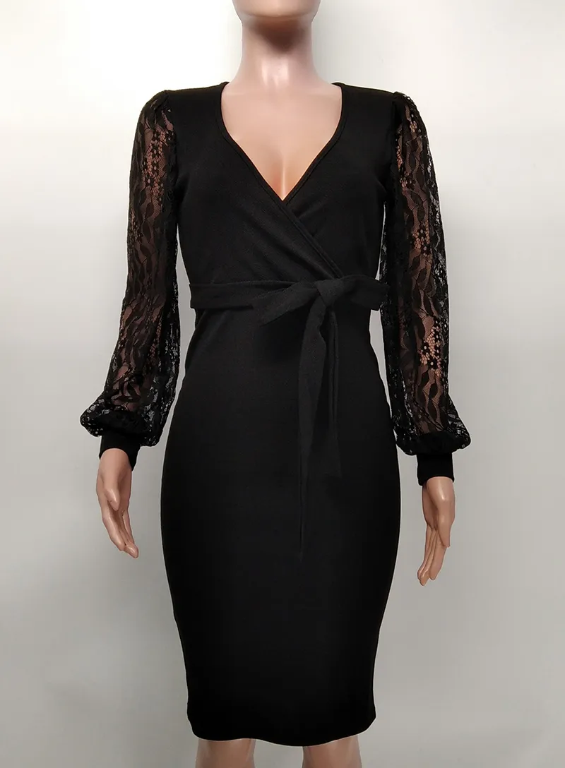 Women Casual Dresses Long Sleeve Lace Semi Formal... From Luote, $23.21 |  DHgate.Com