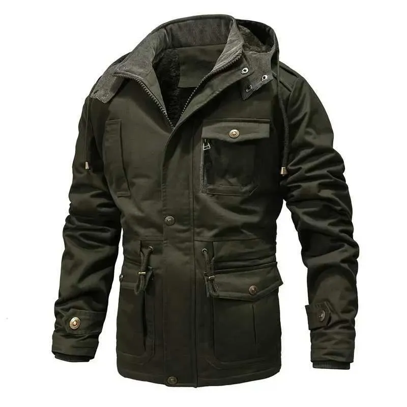 W240920 Mens Military Jacket Multi Pocket Hooded... From 
