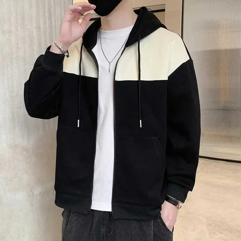 2024 Autumn Mens Cloth Patchwork Hoodie Coats Fashionable 2024 Autumn Mens Cloth Patchwork Hoodie Coats Fashionable