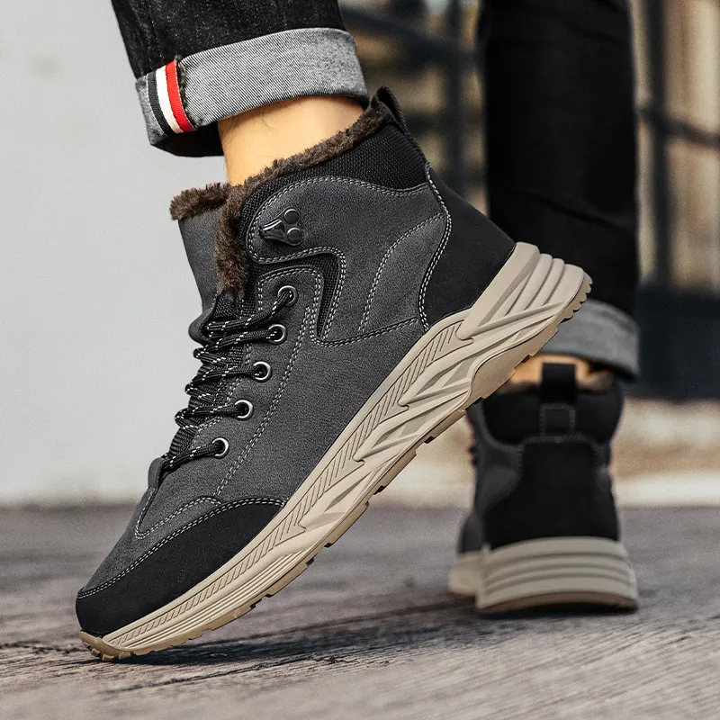 Save Big on Bulk Men's Snow Footwear Mens Autumn Boots: Warm Plush Lined  Winter Shoes, Thick Cotton Snow Boots For Outdoor Hiking And Cold Weather 