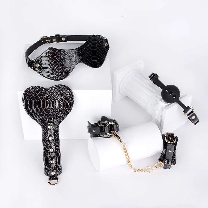 thumbnail image 2 of Leather Phobia 7-Piece Real Cow Leather Bondage Set: Adjustable Cuffs & Collar Restraints 2 of 6