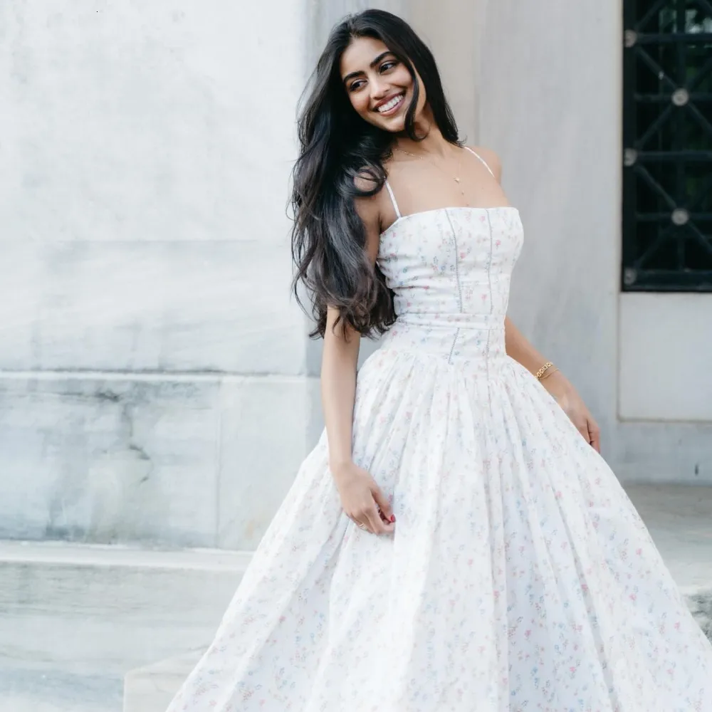 floral midi dress graduation She's Stunning Floral Midi Dress - White main image 0