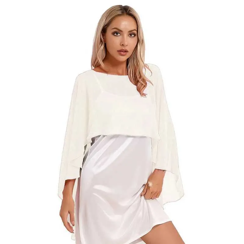 Chic Chiffon shawl for Women - Perfect for Weddings, Parties, and Evening Events - Solid Color Dress Cover and Bridal Wrap - Elegant and Fashionable (