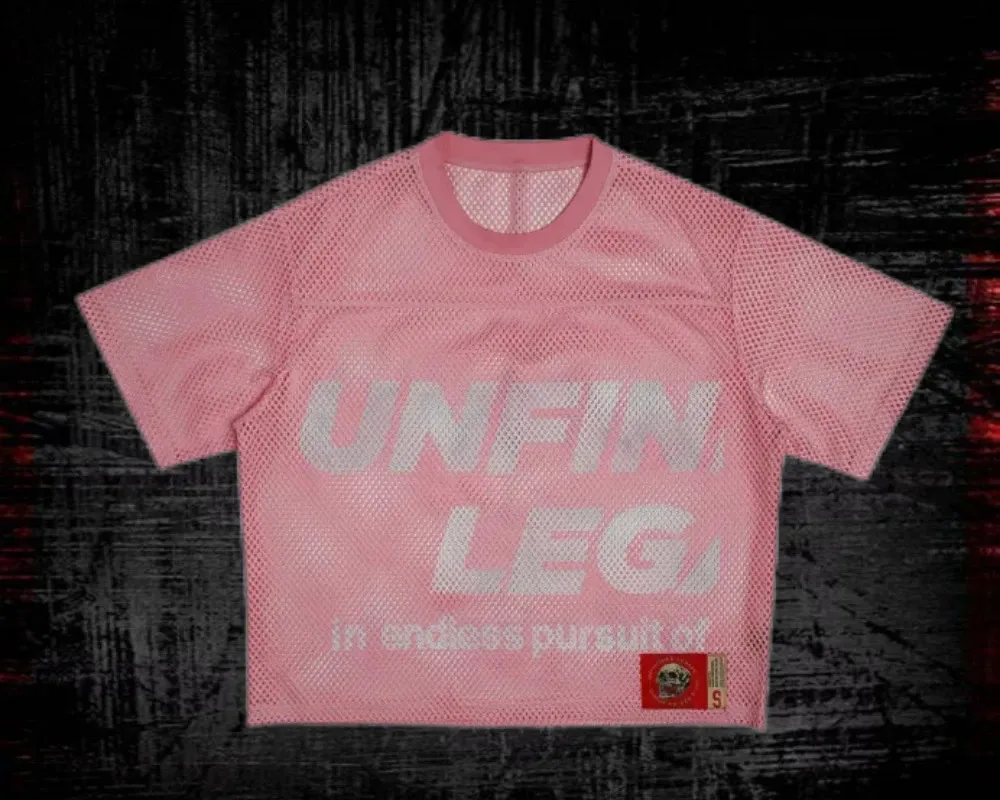 T-shirt Mesh Rose Rétro Y2K - Taille M, Respirant, Sèche Rapide, Neuf Sans étiquette